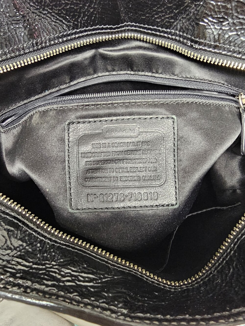 Coach Black Patent Leather Gallery Tote - Picture 8 of 8